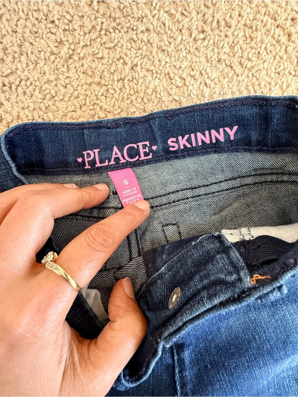 Girls The Children’s Place Skinny Jeans Size 6 Dark Wash Stretch Denim